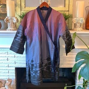 Beech Tree Embroidered Wrap Printed Kurta Size 14 Pakistani Like New